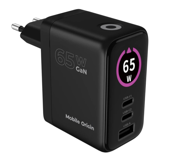 Mobile Origin GaN 65W Display Charger PW20 2x USB-C + USB-A - 1504123 - zdjęcie
